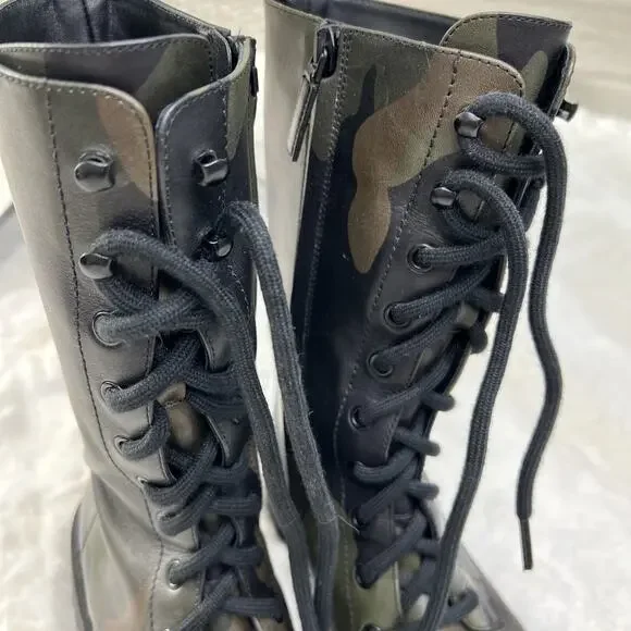 MICHAEL KORS-Military Boots/Calf High-Made in Italy-Worn 1x-No Box - Picture 5 of 16